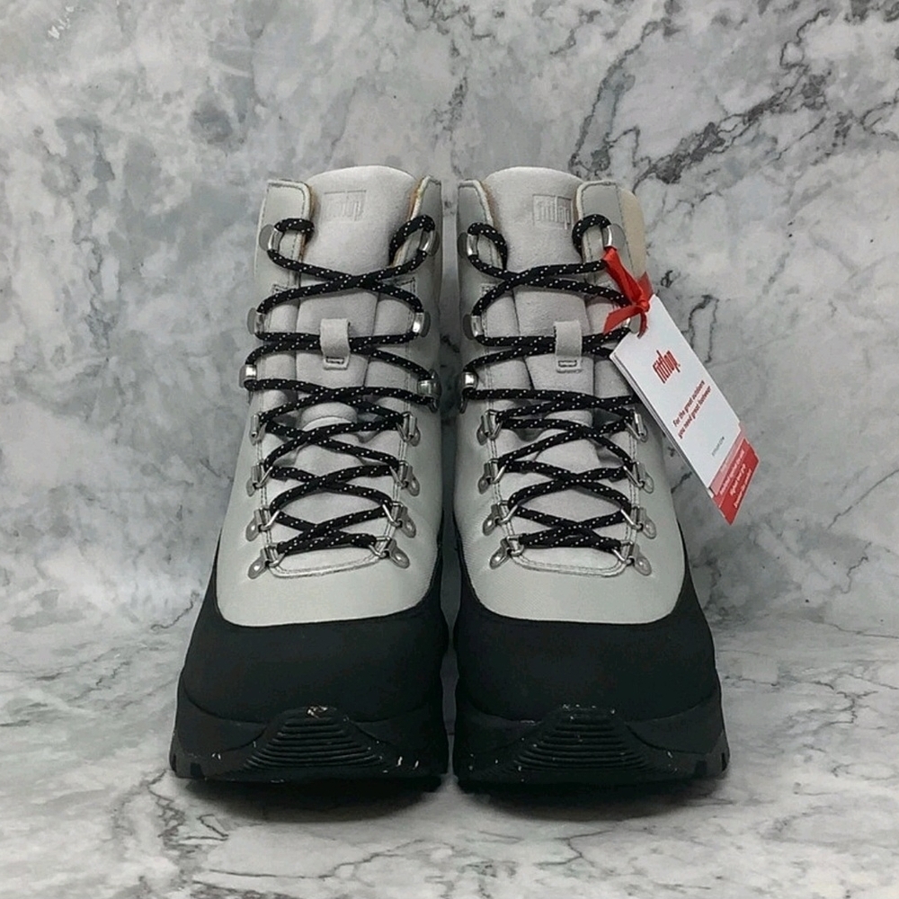 Fitflop Hyker Black and White Winter Boots - Picture 2 of 9